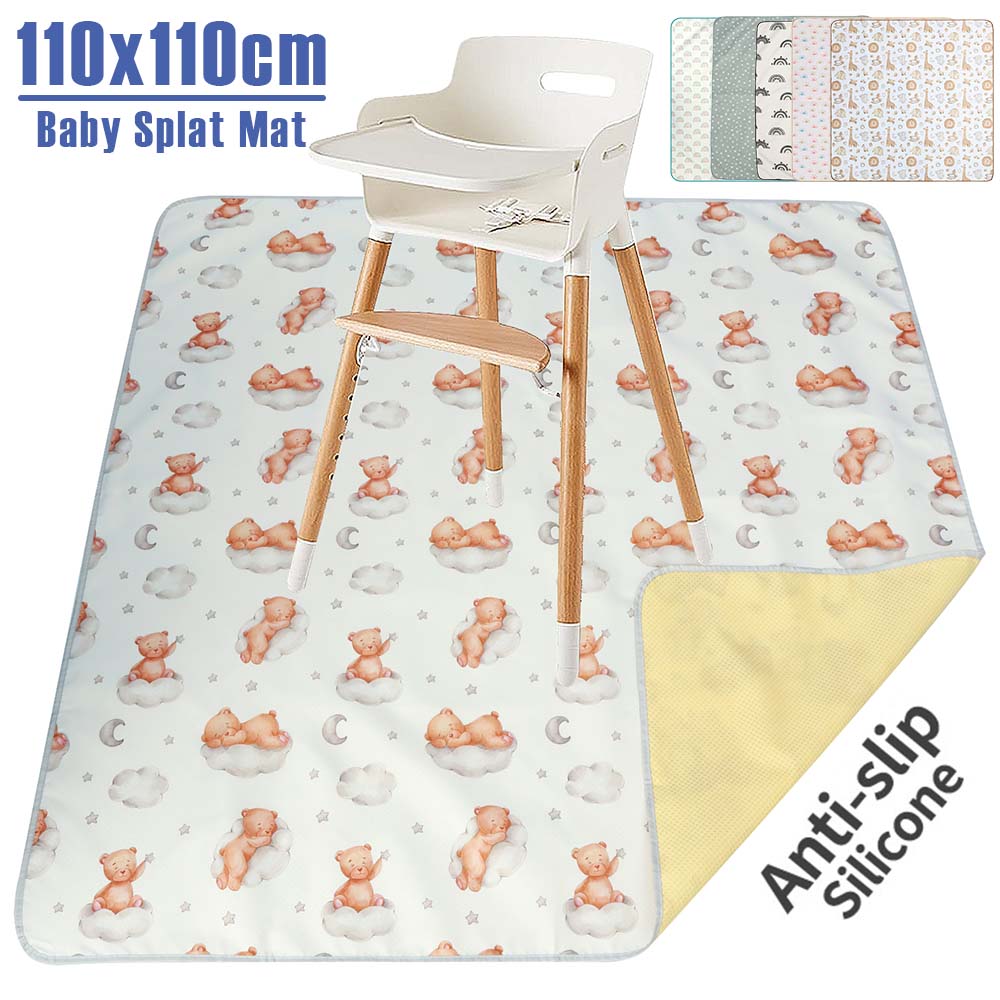 Highchair Splash Mat - Baby Splat Mat Antislip Kinderstoelmat Waterdicht