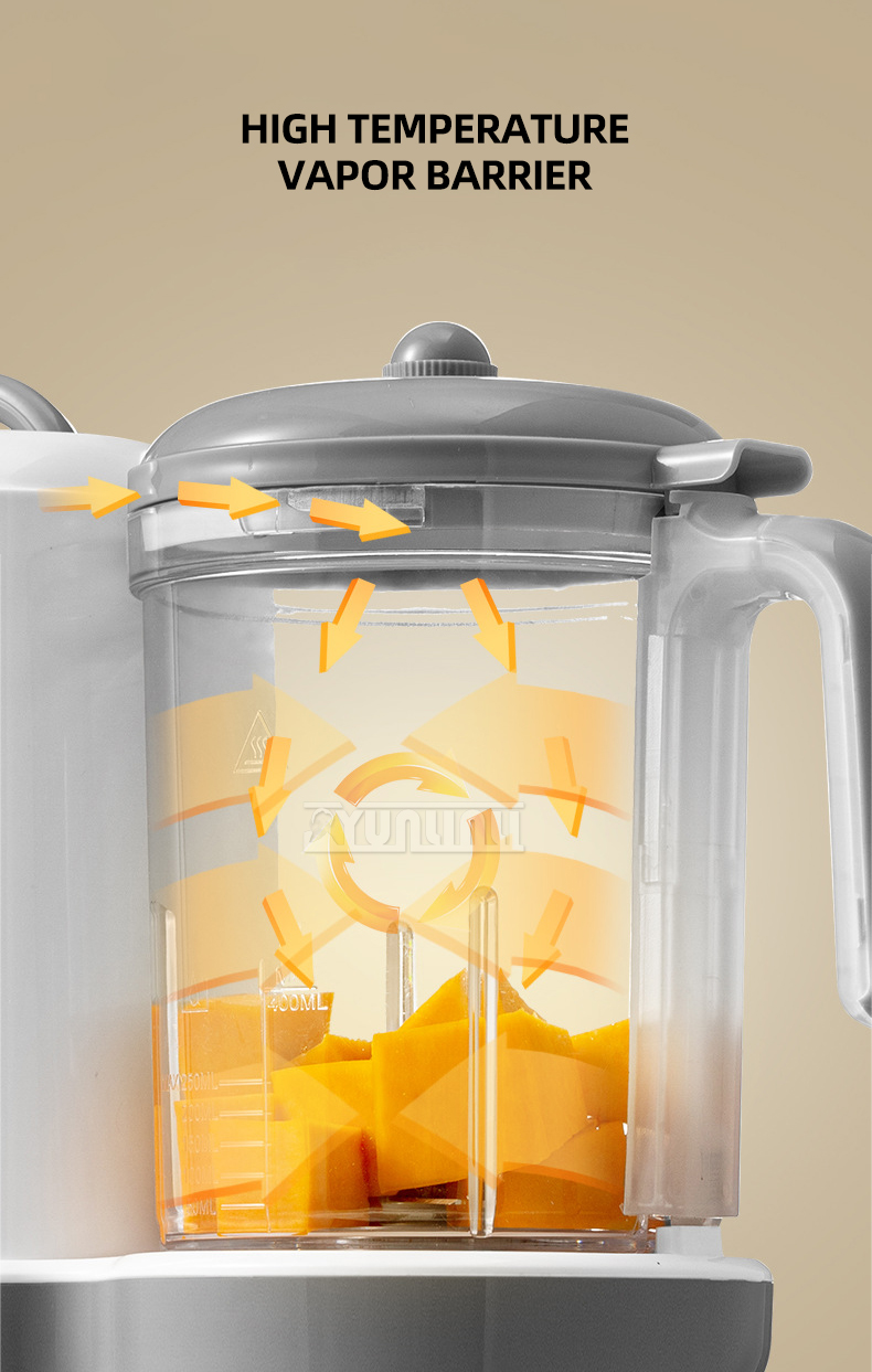 Baby Food Blender And Steamer - Multifunctionele voedselblender Stomen Roeren Verwarming Kookmachine