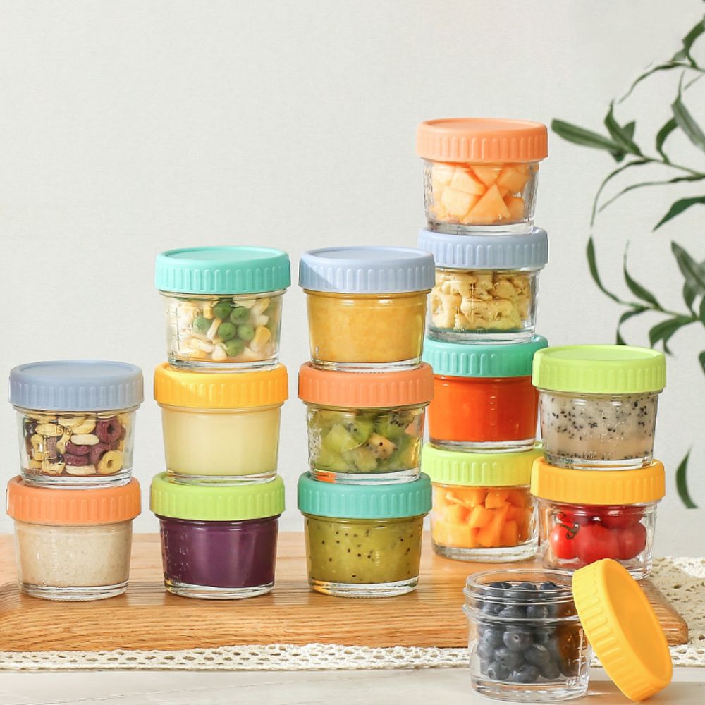 Baby Food Glass Jar - 6 stuks glazen babyvoedingpot herbruikbaar met