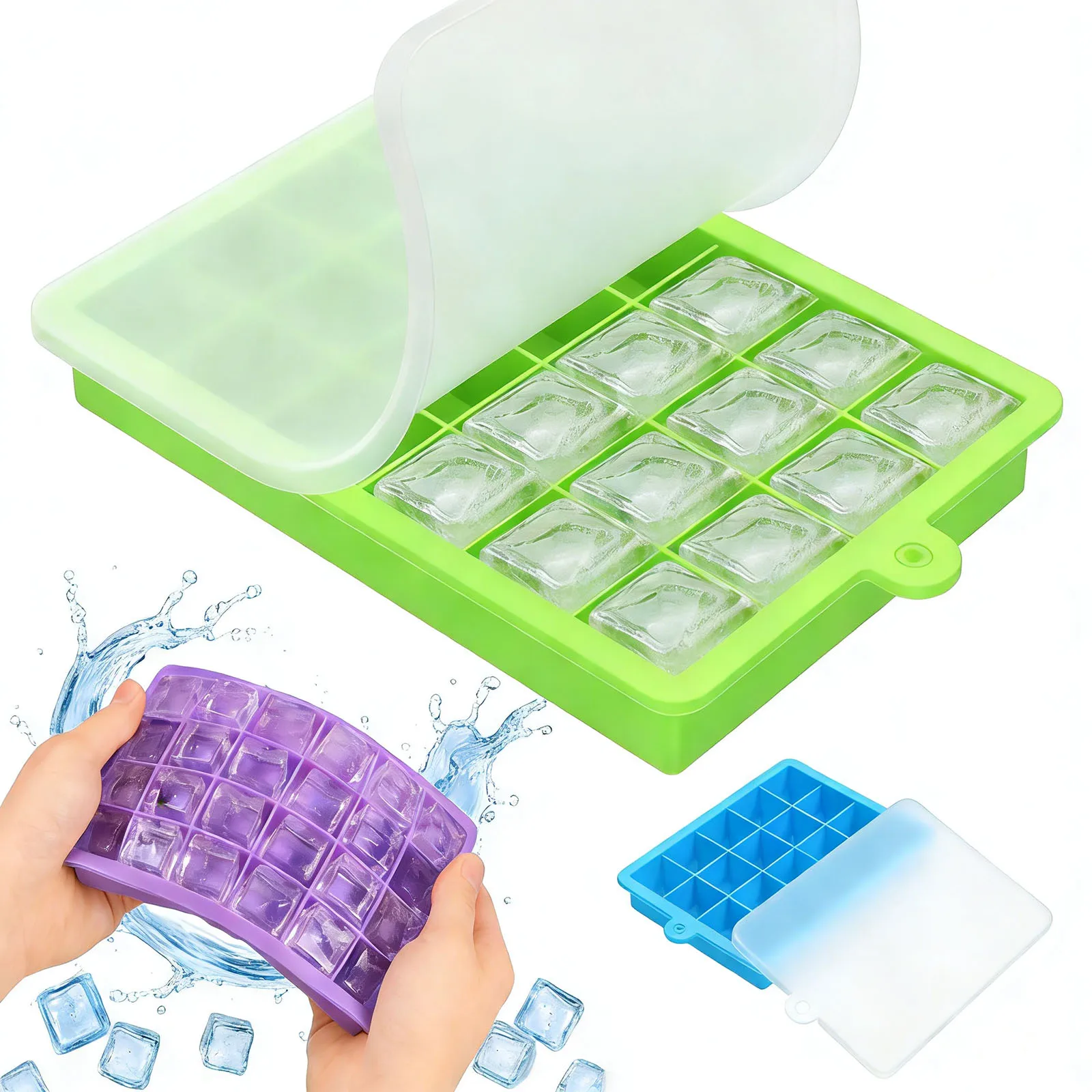 Baby Food Freezer Tray - Silicone ijsblokjesvorm, makkelijk te ontvormen, stapelbaar,