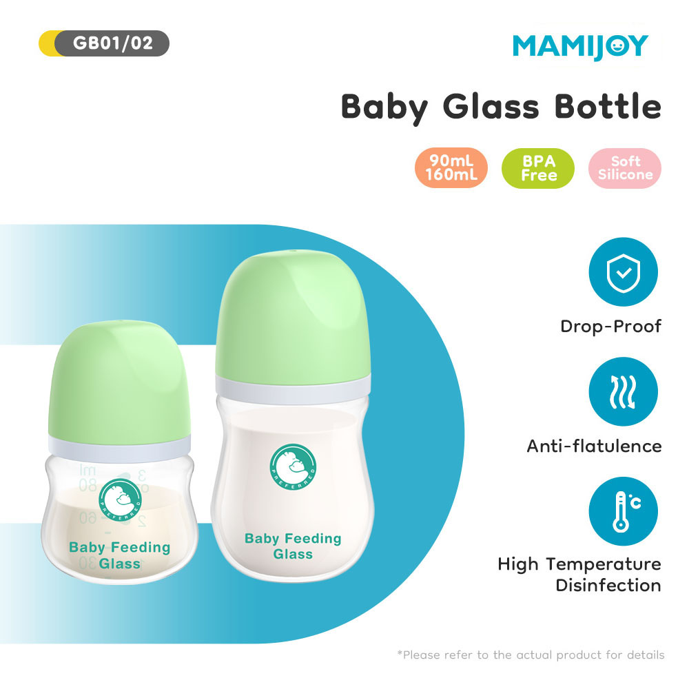 Baby Food Glass - 1 STKS Babyvoedingsflessen 90ML/160ML Babyfles Glazen