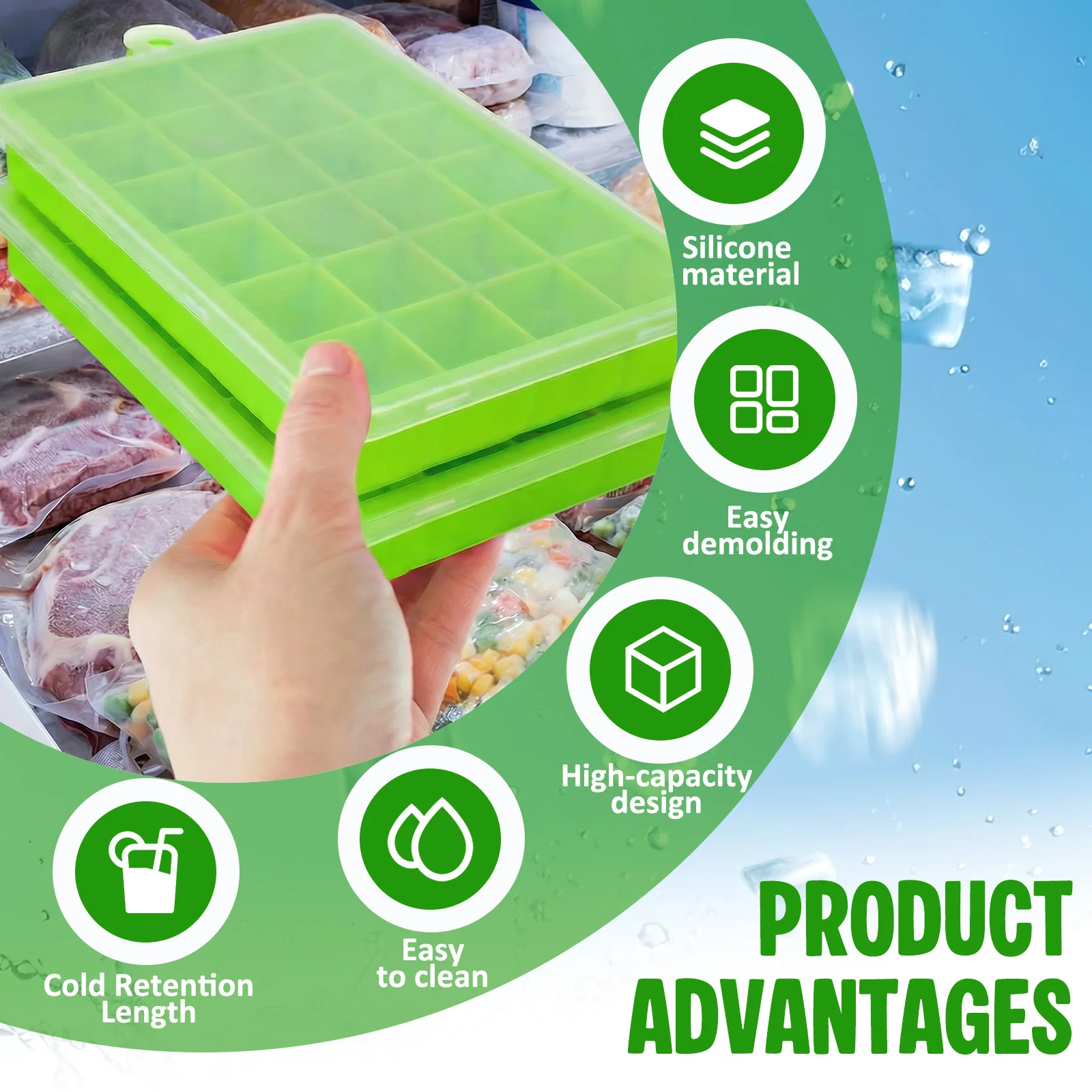 Silicone ijsblokjesvorm, makke - Baby Food Freezer Tray recensie en prijs