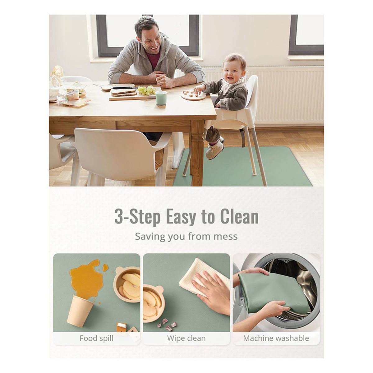 FUA@ Baby Splat Mat voor onder - Highchair Splash Mat recensie en prijs